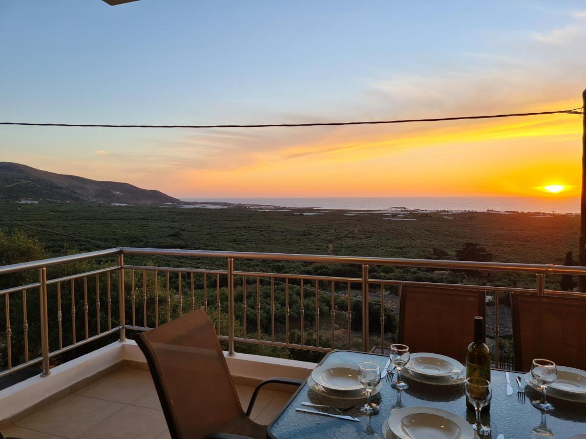 New Villa Kalimera, View To Falasarna Beach Plátanos Exterior foto